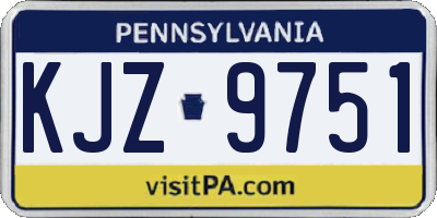 PA license plate KJZ9751