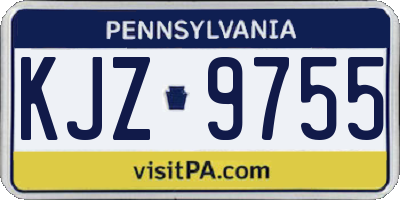 PA license plate KJZ9755