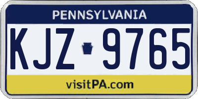 PA license plate KJZ9765