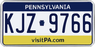 PA license plate KJZ9766