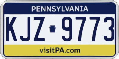 PA license plate KJZ9773