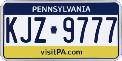 PA license plate KJZ9777
