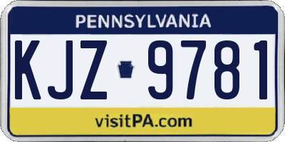 PA license plate KJZ9781