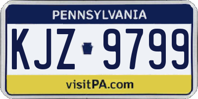 PA license plate KJZ9799