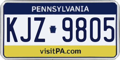 PA license plate KJZ9805