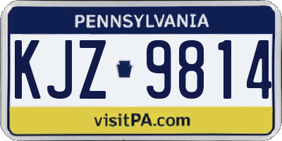 PA license plate KJZ9814