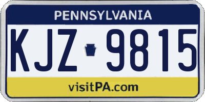PA license plate KJZ9815