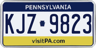PA license plate KJZ9823