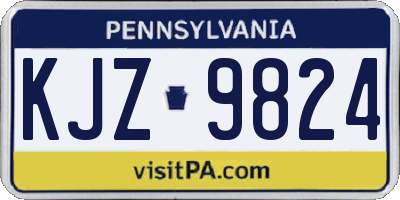 PA license plate KJZ9824