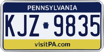 PA license plate KJZ9835