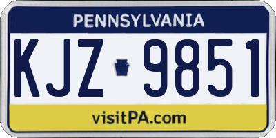 PA license plate KJZ9851