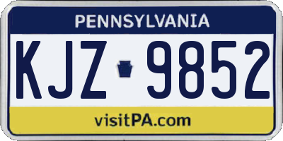 PA license plate KJZ9852
