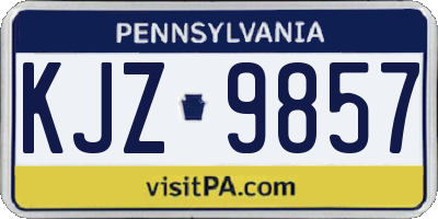 PA license plate KJZ9857