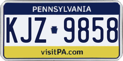 PA license plate KJZ9858
