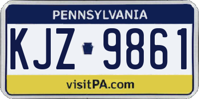 PA license plate KJZ9861