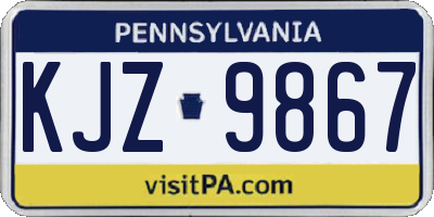 PA license plate KJZ9867