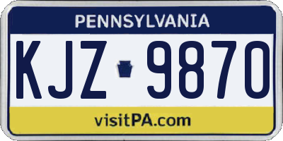 PA license plate KJZ9870