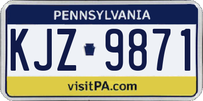 PA license plate KJZ9871