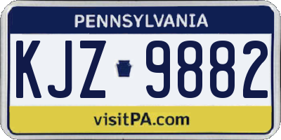 PA license plate KJZ9882