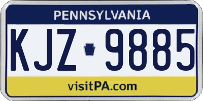 PA license plate KJZ9885