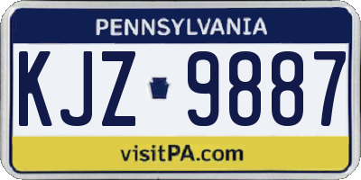 PA license plate KJZ9887