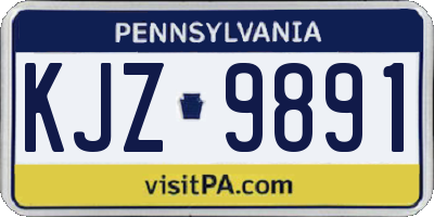 PA license plate KJZ9891