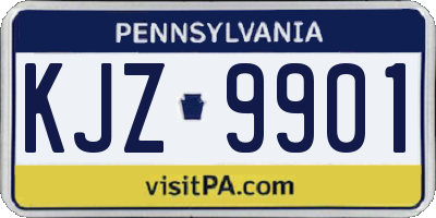 PA license plate KJZ9901