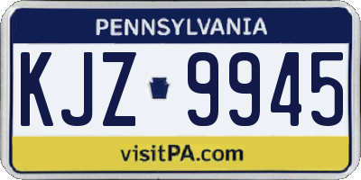 PA license plate KJZ9945