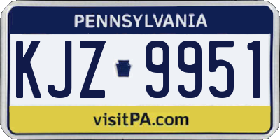 PA license plate KJZ9951