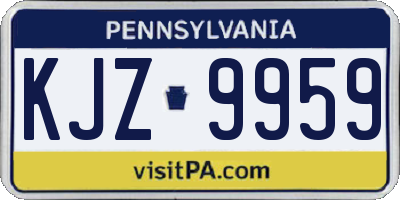 PA license plate KJZ9959