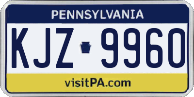 PA license plate KJZ9960