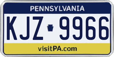 PA license plate KJZ9966