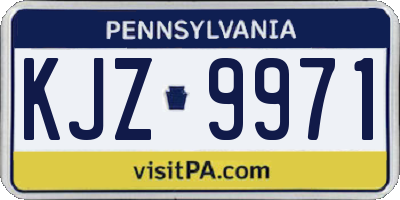 PA license plate KJZ9971