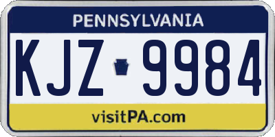 PA license plate KJZ9984