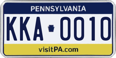 PA license plate KKA0010