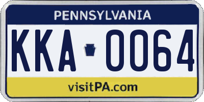 PA license plate KKA0064
