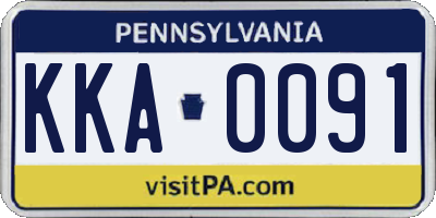 PA license plate KKA0091