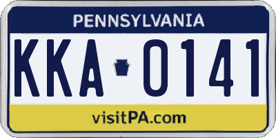 PA license plate KKA0141