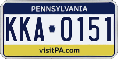 PA license plate KKA0151
