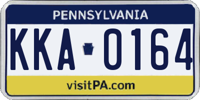 PA license plate KKA0164