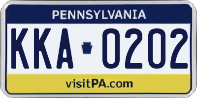PA license plate KKA0202