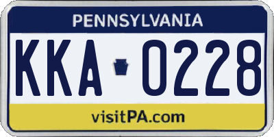 PA license plate KKA0228