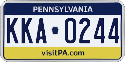 PA license plate KKA0244