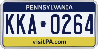 PA license plate KKA0264
