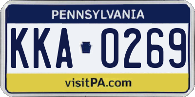 PA license plate KKA0269