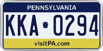PA license plate KKA0294