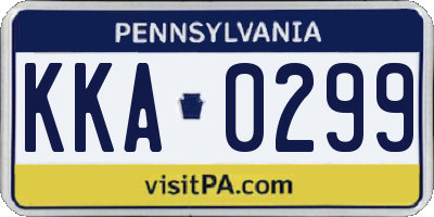 PA license plate KKA0299