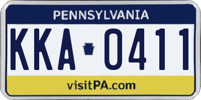 PA license plate KKA0411