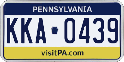 PA license plate KKA0439