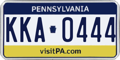 PA license plate KKA0444
